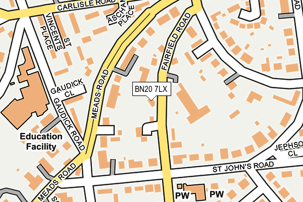 BN20 7LX map - OS OpenMap – Local (Ordnance Survey)