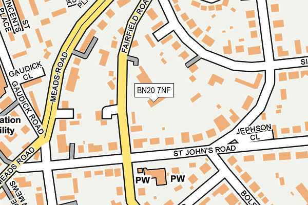 BN20 7NF map - OS OpenMap – Local (Ordnance Survey)