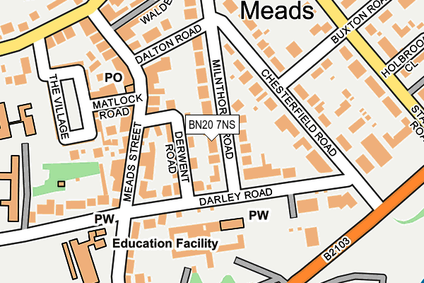 BN20 7NS map - OS OpenMap – Local (Ordnance Survey)