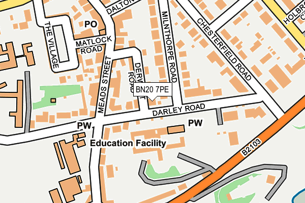 BN20 7PE map - OS OpenMap – Local (Ordnance Survey)