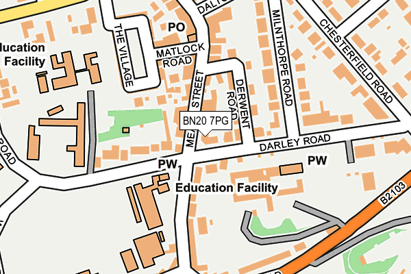 BN20 7PG map - OS OpenMap – Local (Ordnance Survey)