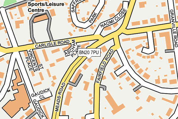 BN20 7PU map - OS OpenMap – Local (Ordnance Survey)