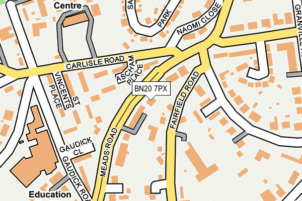 BN20 7PX map - OS OpenMap – Local (Ordnance Survey)