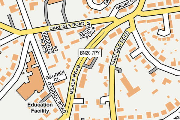 BN20 7PY map - OS OpenMap – Local (Ordnance Survey)
