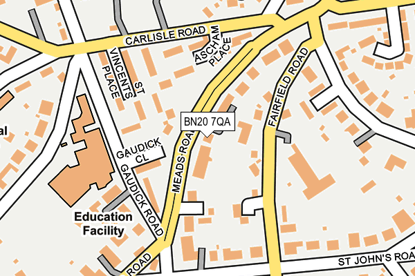 BN20 7QA map - OS OpenMap – Local (Ordnance Survey)