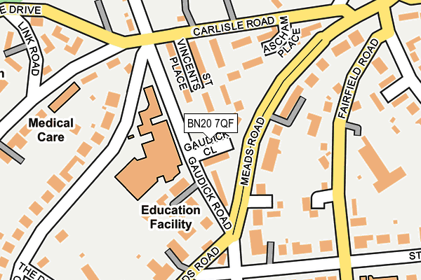 BN20 7QF map - OS OpenMap – Local (Ordnance Survey)