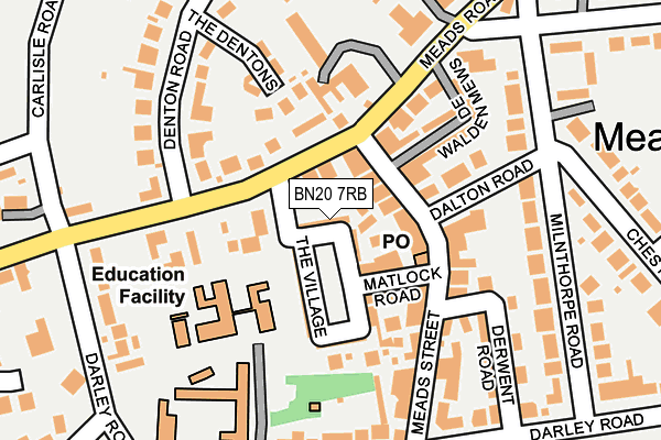 BN20 7RB map - OS OpenMap – Local (Ordnance Survey)