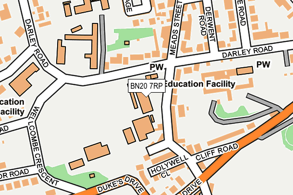 BN20 7RP map - OS OpenMap – Local (Ordnance Survey)