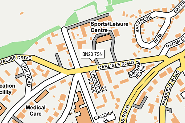 BN20 7SN map - OS OpenMap – Local (Ordnance Survey)