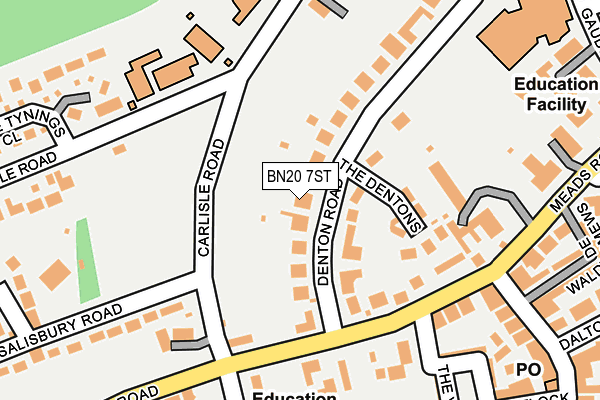 BN20 7ST map - OS OpenMap – Local (Ordnance Survey)