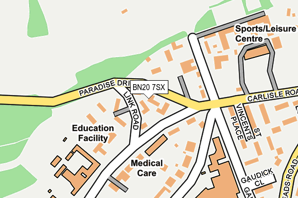 BN20 7SX map - OS OpenMap – Local (Ordnance Survey)