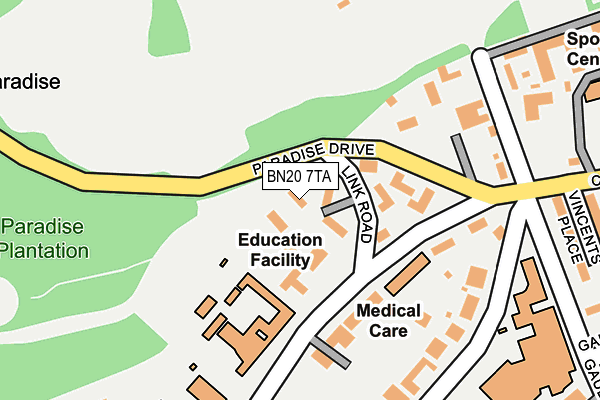 BN20 7TA map - OS OpenMap – Local (Ordnance Survey)