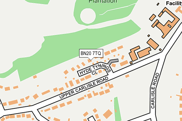 BN20 7TQ map - OS OpenMap – Local (Ordnance Survey)