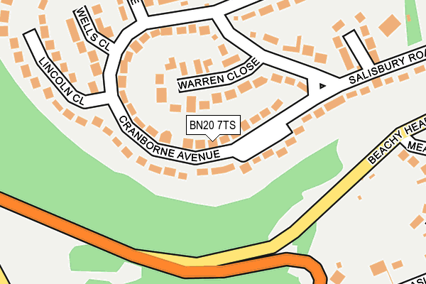 BN20 7TS map - OS OpenMap – Local (Ordnance Survey)