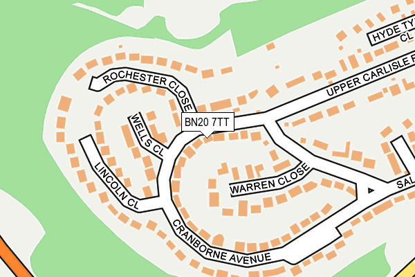 BN20 7TT map - OS OpenMap – Local (Ordnance Survey)
