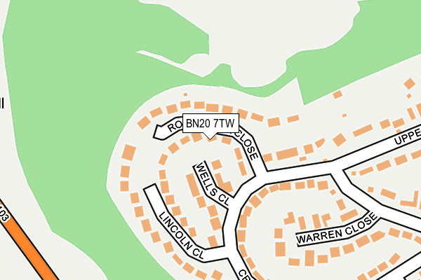 BN20 7TW map - OS OpenMap – Local (Ordnance Survey)