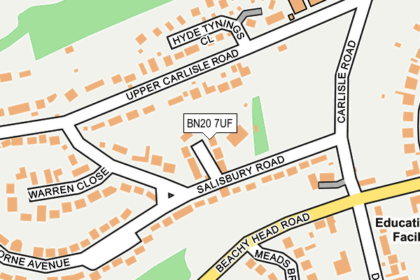 BN20 7UF map - OS OpenMap – Local (Ordnance Survey)