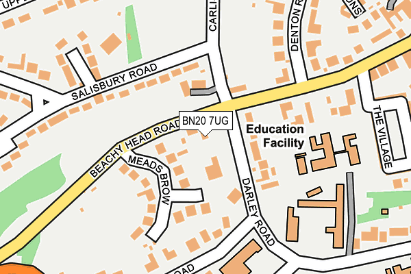 BN20 7UG map - OS OpenMap – Local (Ordnance Survey)