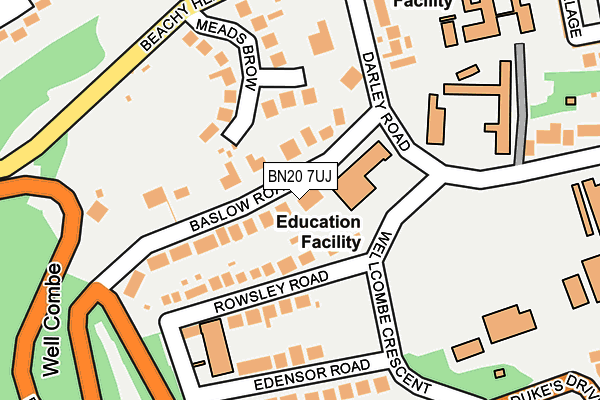 BN20 7UJ map - OS OpenMap – Local (Ordnance Survey)