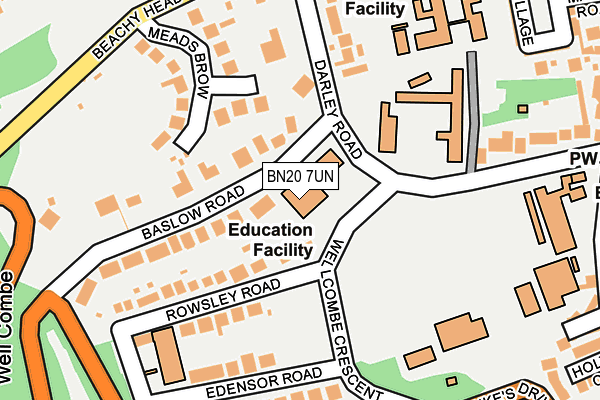 BN20 7UN map - OS OpenMap – Local (Ordnance Survey)
