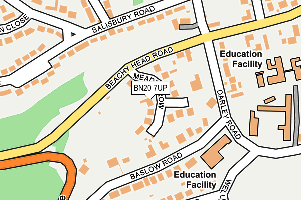 BN20 7UP map - OS OpenMap – Local (Ordnance Survey)