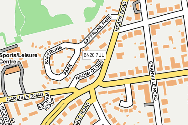 BN20 7UU map - OS OpenMap – Local (Ordnance Survey)