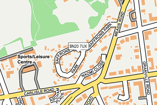 BN20 7UX map - OS OpenMap – Local (Ordnance Survey)