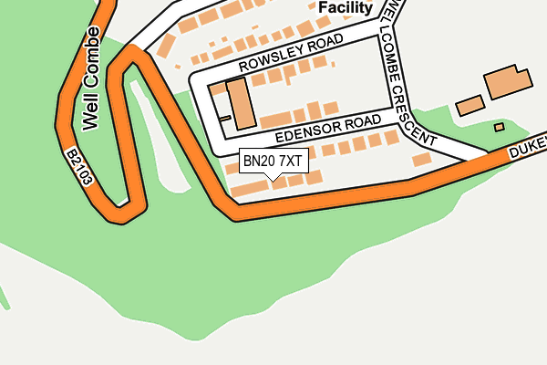BN20 7XT map - OS OpenMap – Local (Ordnance Survey)