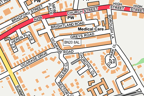 BN20 8AL map - OS OpenMap – Local (Ordnance Survey)