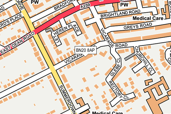 BN20 8AP map - OS OpenMap – Local (Ordnance Survey)