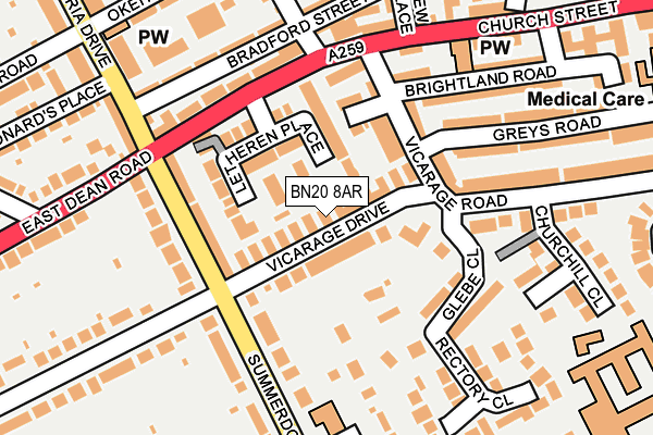BN20 8AR map - OS OpenMap – Local (Ordnance Survey)