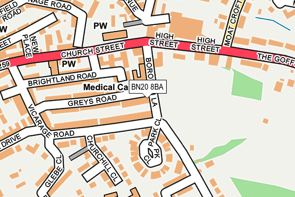 BN20 8BA map - OS OpenMap – Local (Ordnance Survey)