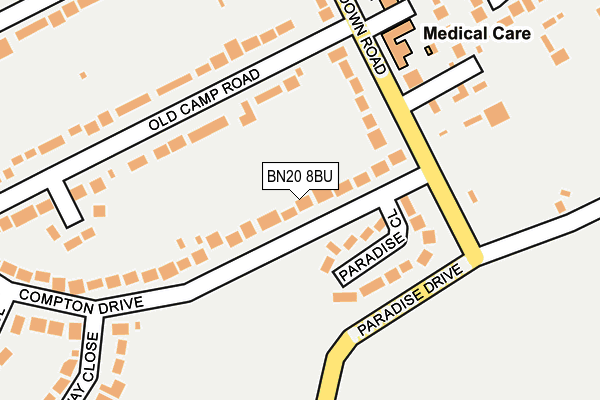 BN20 8BU map - OS OpenMap – Local (Ordnance Survey)