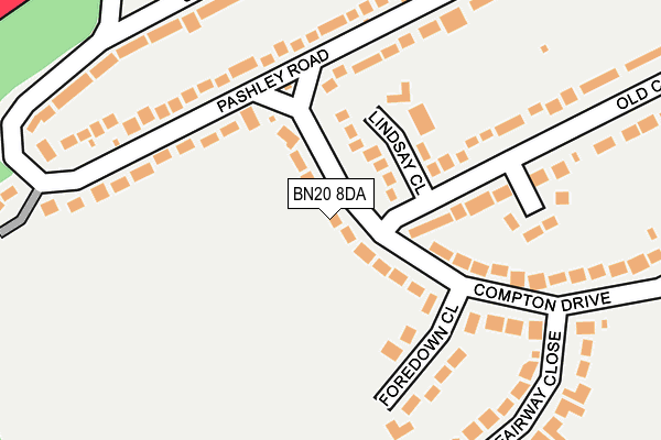 BN20 8DA map - OS OpenMap – Local (Ordnance Survey)