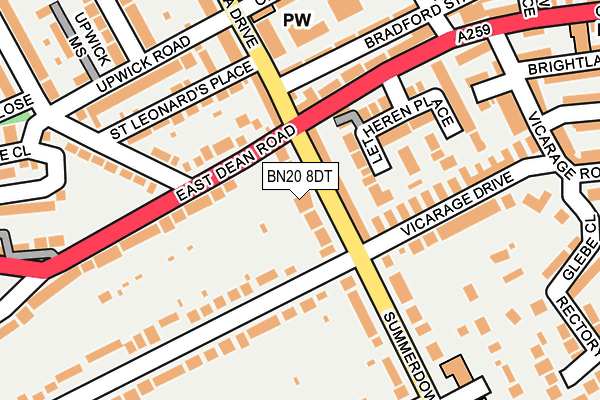 BN20 8DT map - OS OpenMap – Local (Ordnance Survey)