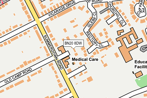 BN20 8DW map - OS OpenMap – Local (Ordnance Survey)