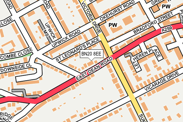 BN20 8EE map - OS OpenMap – Local (Ordnance Survey)