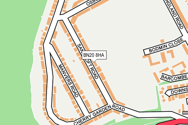 BN20 8HA map - OS OpenMap – Local (Ordnance Survey)
