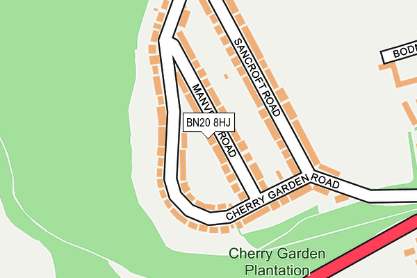 BN20 8HJ map - OS OpenMap – Local (Ordnance Survey)