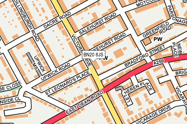 BN20 8JS map - OS OpenMap – Local (Ordnance Survey)