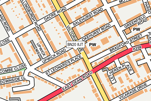 BN20 8JT map - OS OpenMap – Local (Ordnance Survey)