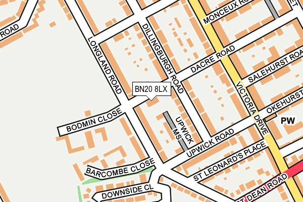BN20 8LX map - OS OpenMap – Local (Ordnance Survey)