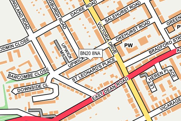 BN20 8NA map - OS OpenMap – Local (Ordnance Survey)