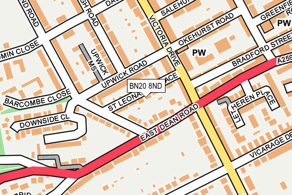 BN20 8ND map - OS OpenMap – Local (Ordnance Survey)