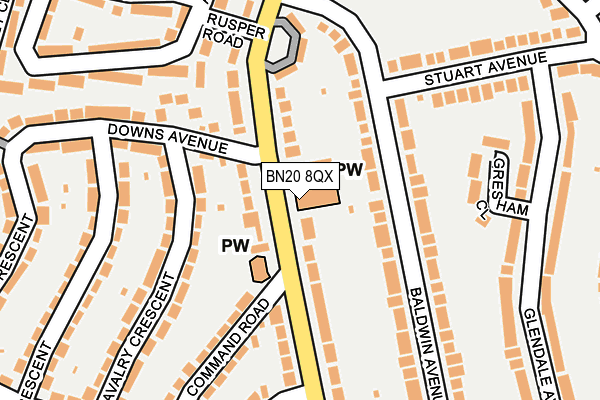 BN20 8QX map - OS OpenMap – Local (Ordnance Survey)