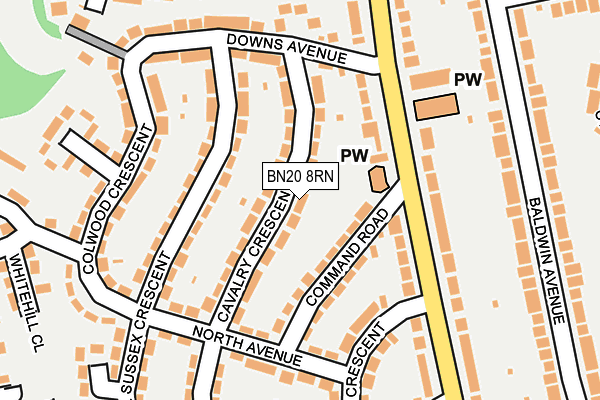 BN20 8RN map - OS OpenMap – Local (Ordnance Survey)