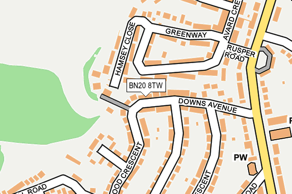 BN20 8TW map - OS OpenMap – Local (Ordnance Survey)
