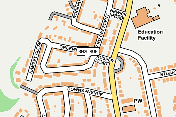 BN20 8UE map - OS OpenMap – Local (Ordnance Survey)
