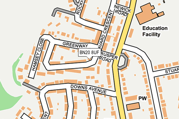 BN20 8UF map - OS OpenMap – Local (Ordnance Survey)