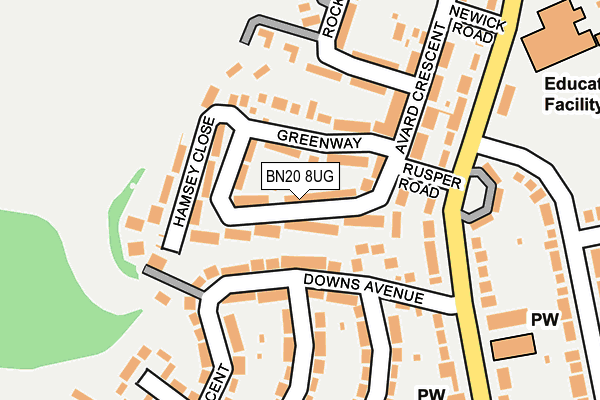 BN20 8UG map - OS OpenMap – Local (Ordnance Survey)